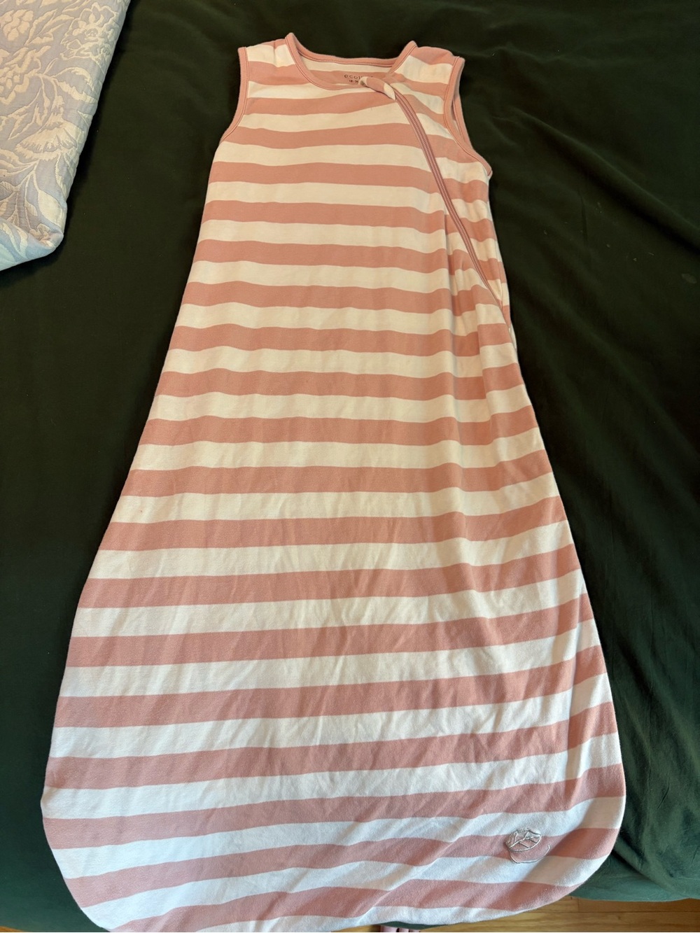 Ecolino/Woolino Pink & White Striped Sleep Sack, Worn Once
